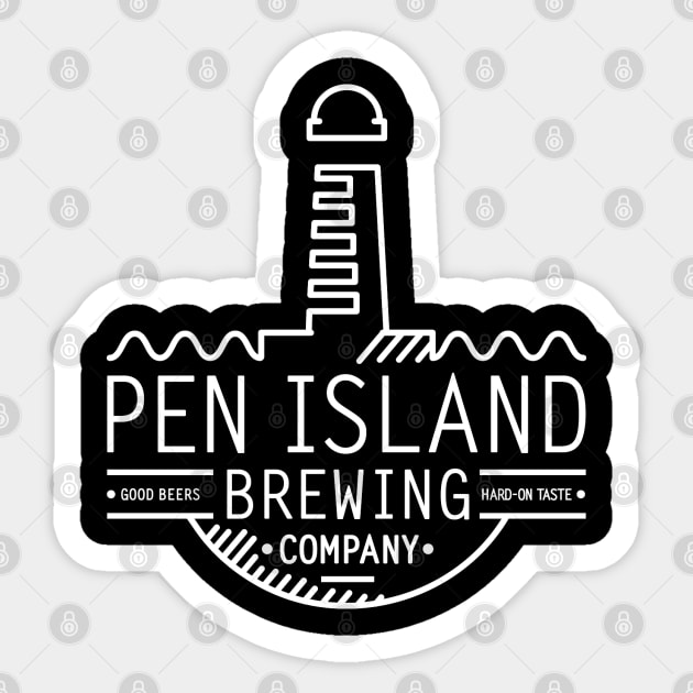 Pen Island Brewing Company Wire Frame Reverse Logo Sticker by PenIslandBrewing